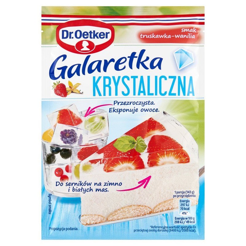 Galaretka krystaliczna o smaku truskawkowo-waniliowym Dr.Oetker 72 g