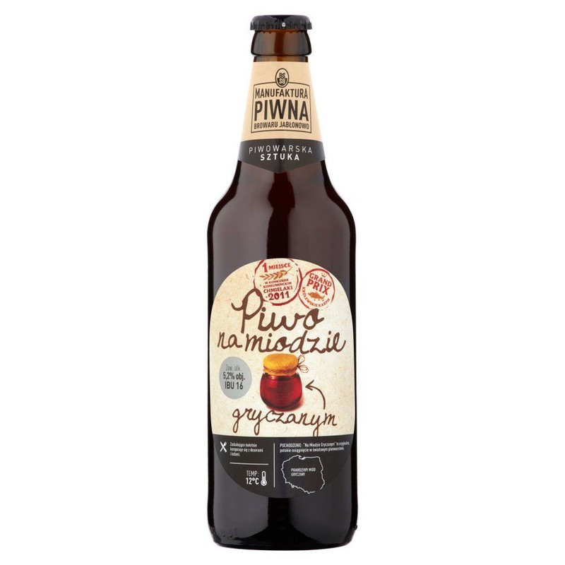 Piwo miodowe lager Na Miodzie Gryczanym alk. 5,2% alk. Manufaktura Piwna 500 ml