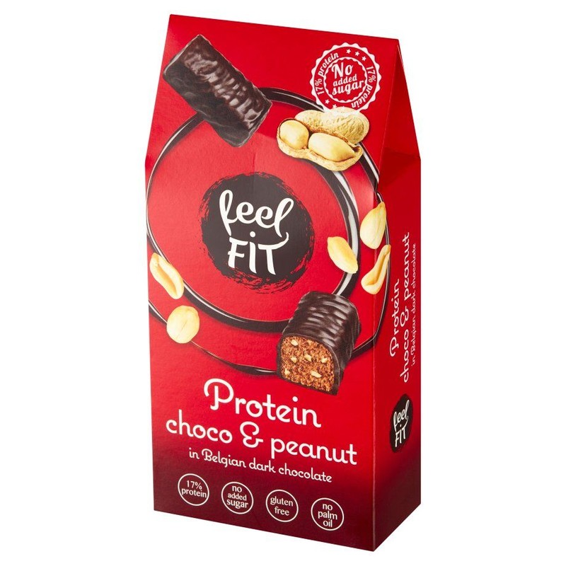 Czekoladki Protein Choco & Peanut bez cukru z nadzieniem orzechowym Feel Fit 83 g