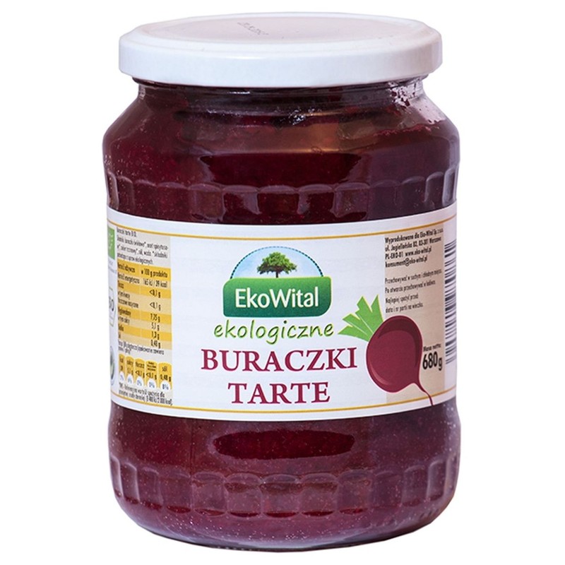 BIO Ekologiczne buraczki tarte EkoWital 680 g