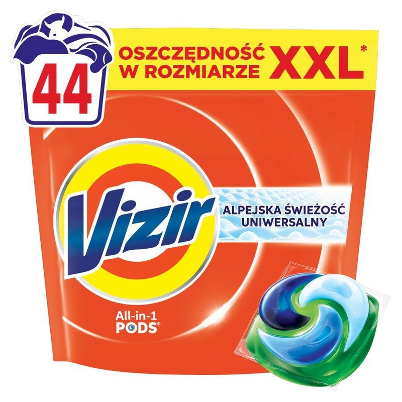 Kapsułki do prania Alpejska Świeżość All-in-1 Pods Vizir 44 kapsułki