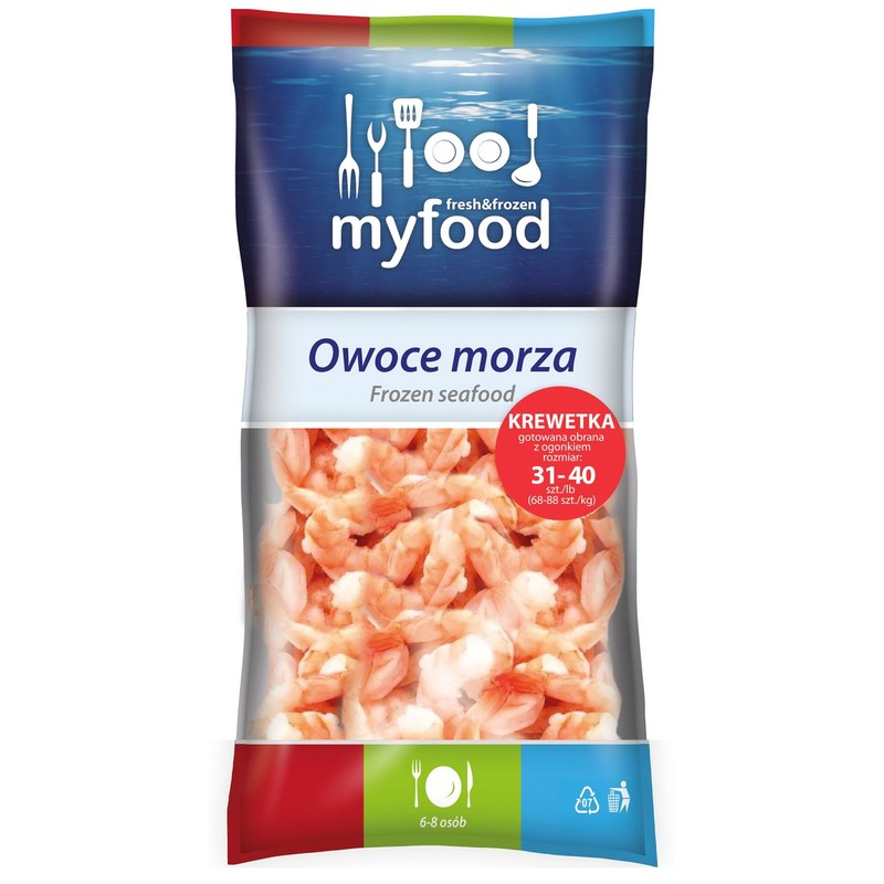 Krewetki obrane z ogonkiem 31-40 MyFood 1kg