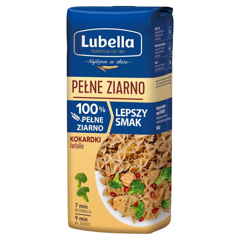 Makaron kokardki z pełnego ziarna Lubella 400 g