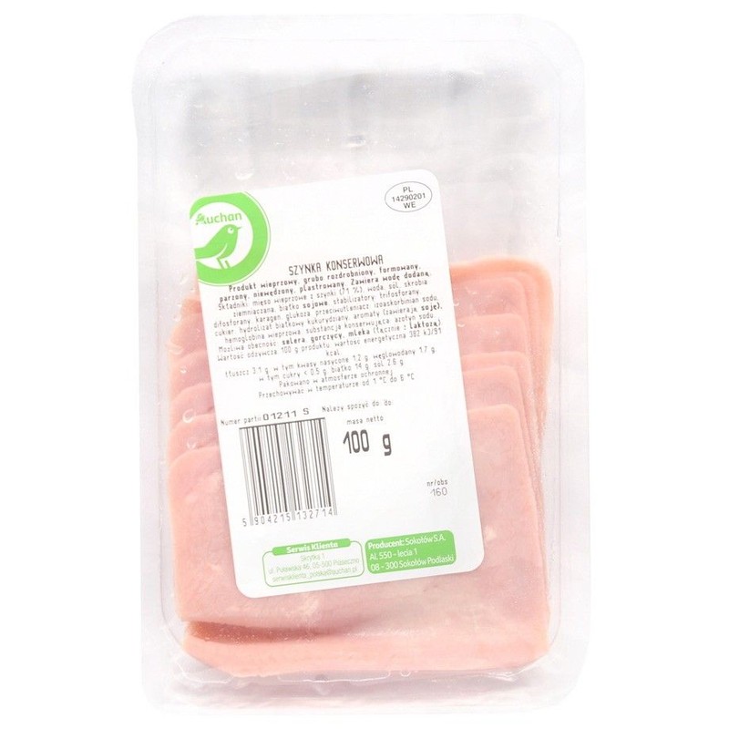 Szynka wieprzowa konserwowa  Auchan 100 g