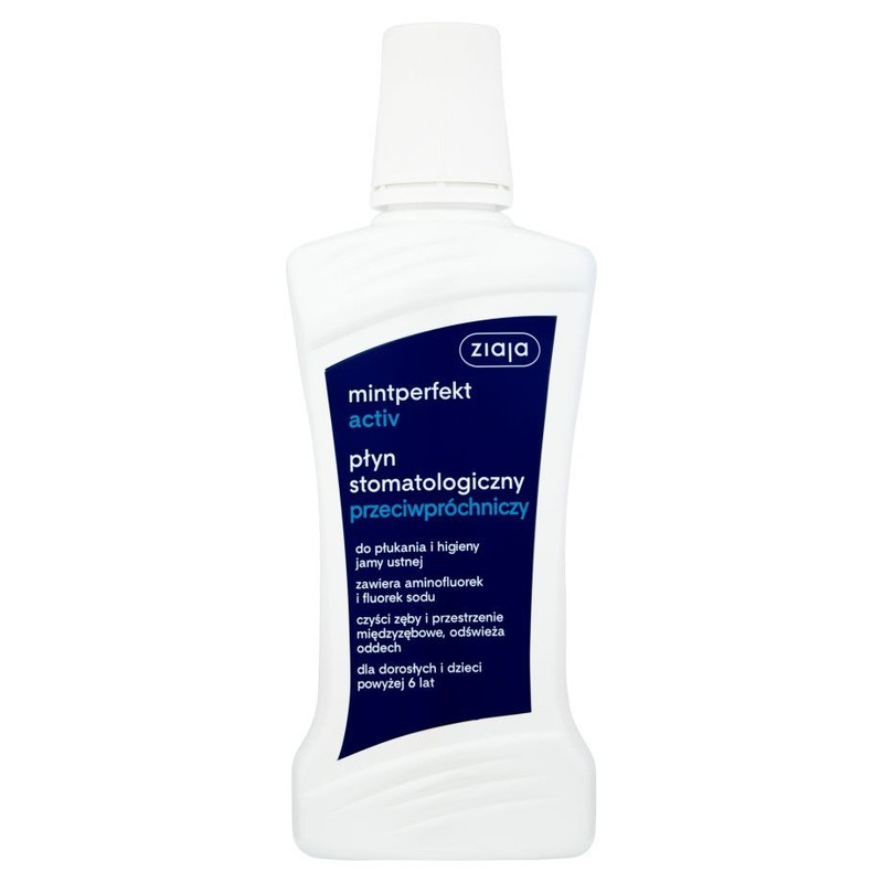 Płyn stomatologiczny przeciwpróchniczy Mintperfekt Activ ZIAJA 500 ml
