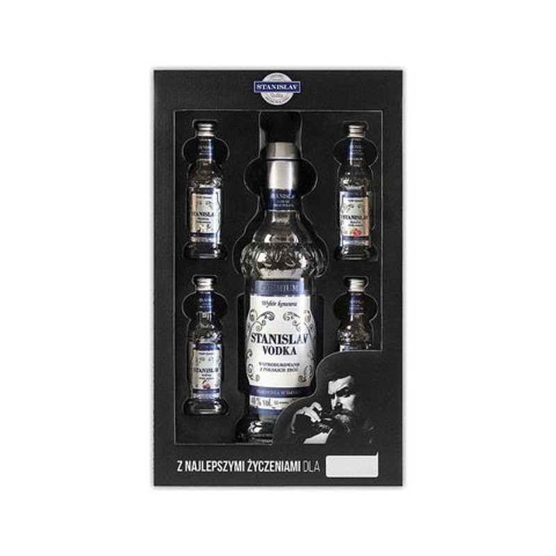 Wódka czysta Luxury alk. 40,0% obj. + 4 butelki 0,05l alk. 37,5% obj. Stanisav 700 ml