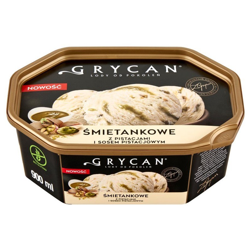 Lody śmietankowe z pistacjami i sosem pistacjowym Grycan 900 ml