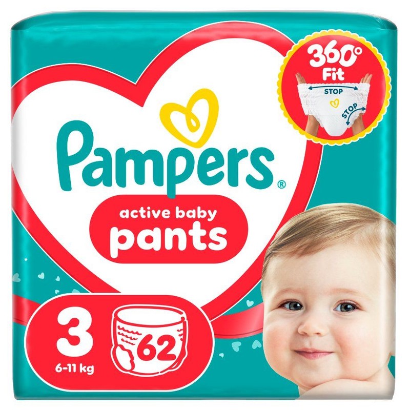 Pieluchomajtki 3 6-11 kg Pampers 62 sztuki