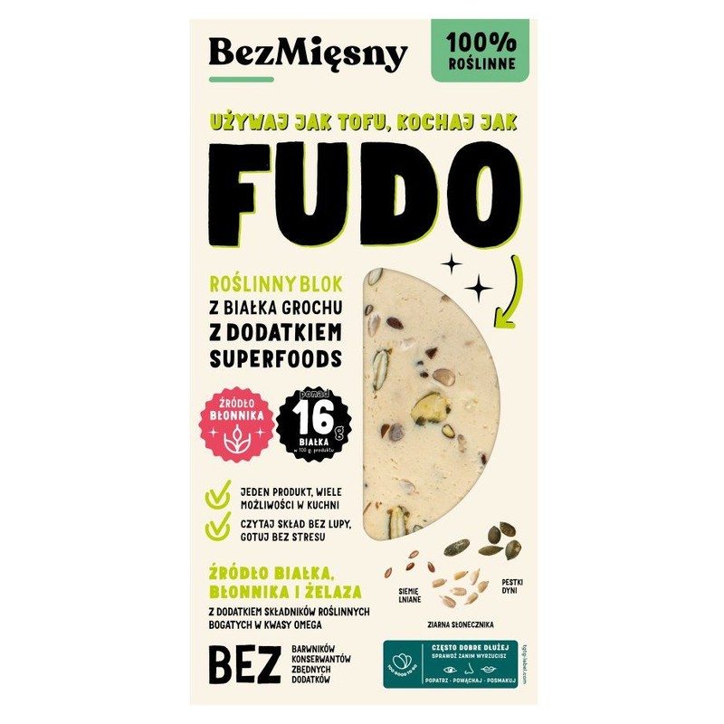Roślinny blok Fudo z białka grochu BezMięsny 180 g