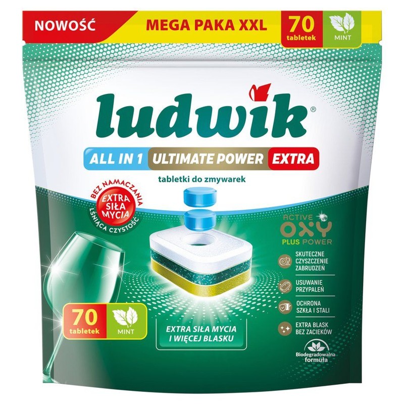 Tabletki do zmywarek All in 1 Ultimate Power extra mint Ludwik 70 tabletek