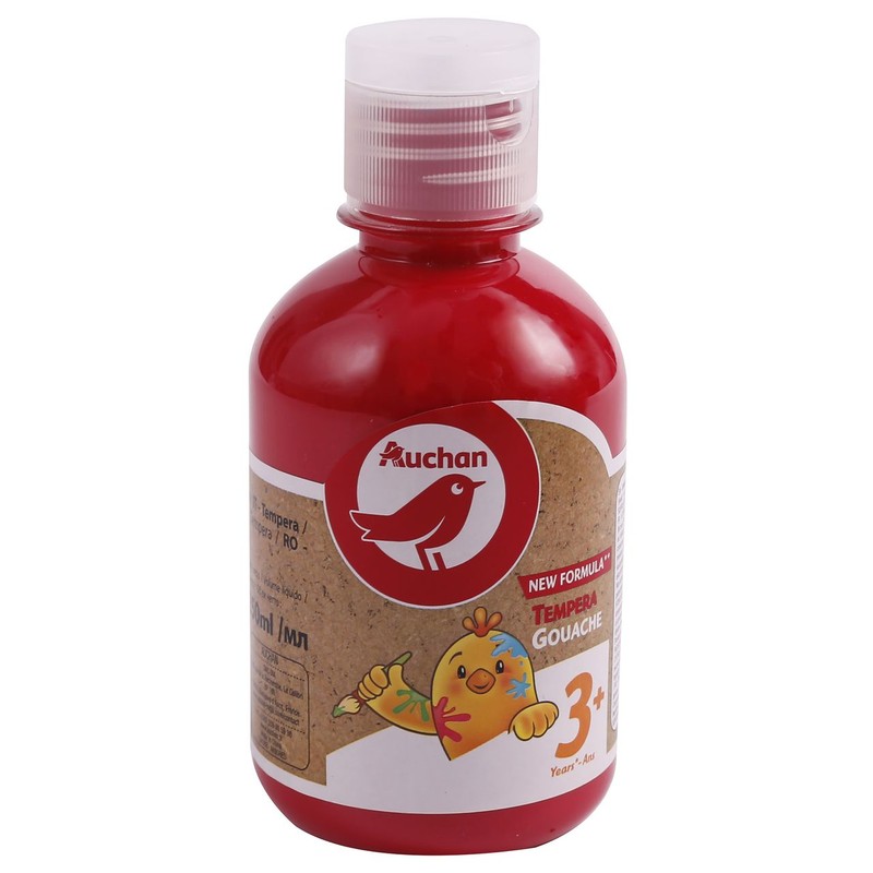 Farba czerwona GWASZ w butelce Auchan 250 ml