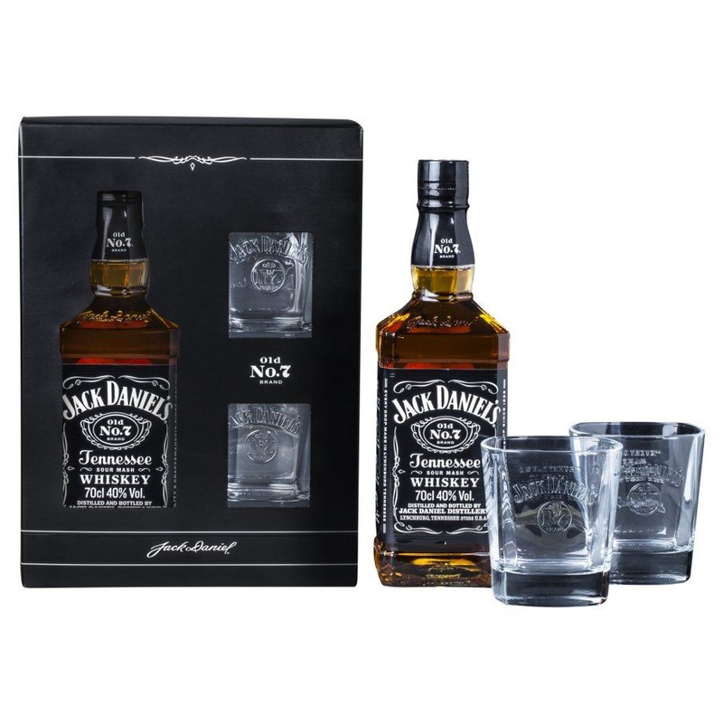Whisky amerykańska alk. 40% obj.z 2 szklankami Jack Daniel's 700 ml