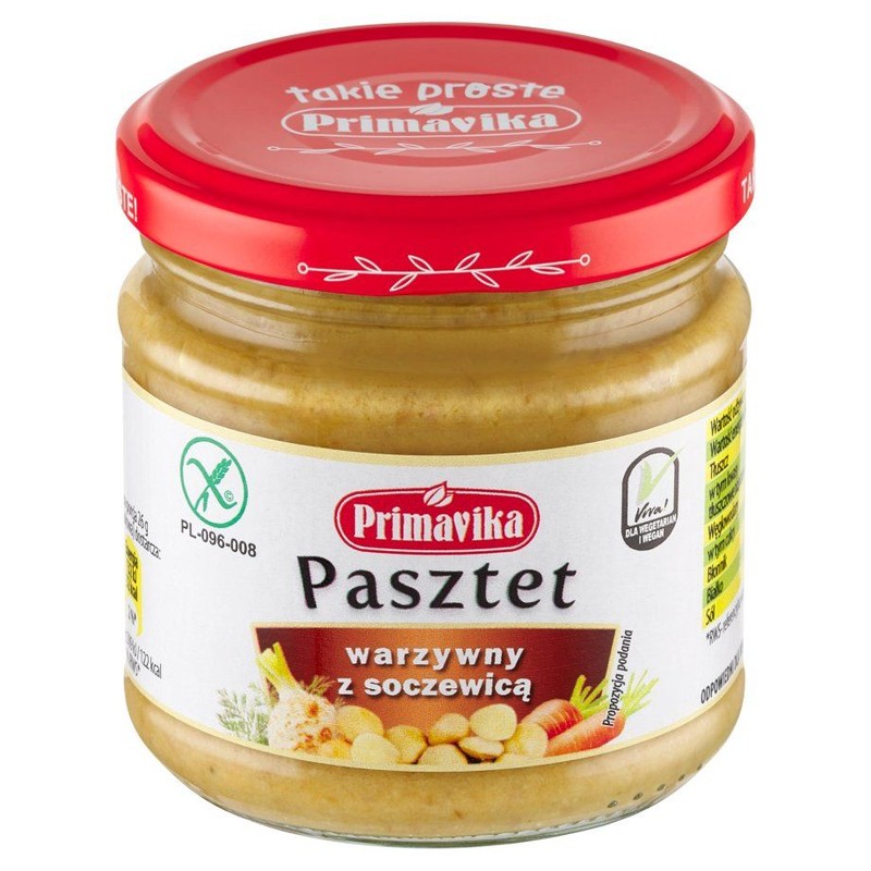 Pasta kanapkowa z soczewicy i soi z dodatkiem warzyw  Primavika 160 g