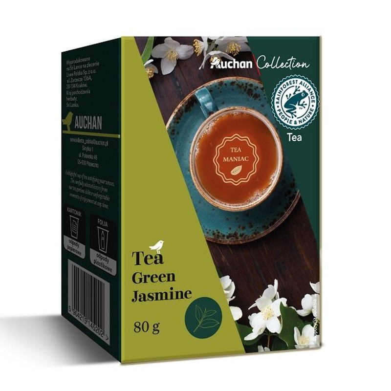 Herbata zielona liściasta jaśminowa Auchan Collection  80 g