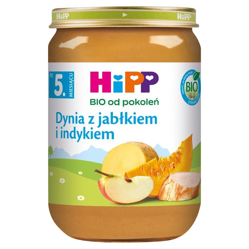 BIO Dynia z jabłkiem i indykiem po 5. miesiącu HiPP 1 l