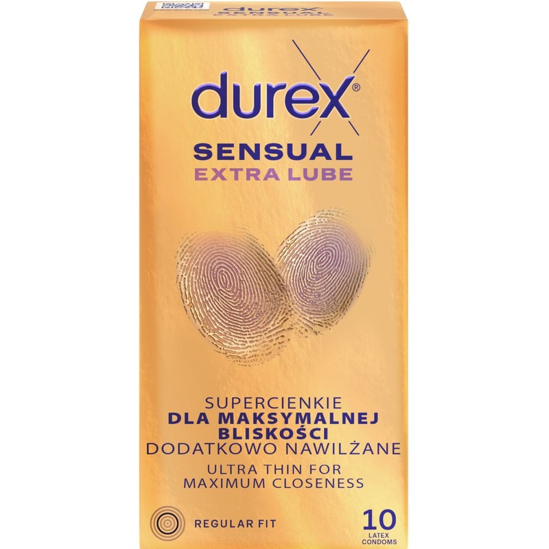 Prezerwatywy Sensual Extra Lubricated   Durex 10 sztuk