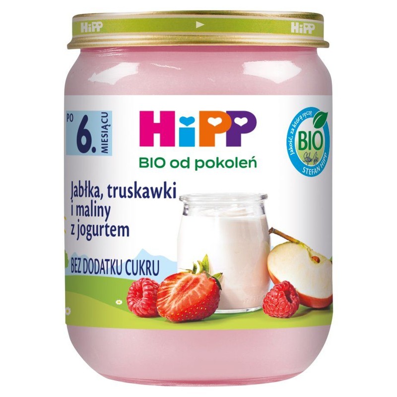 BIO Truskawki i maliny z jogurtem po 6. miesiącu HiPP 160 g
