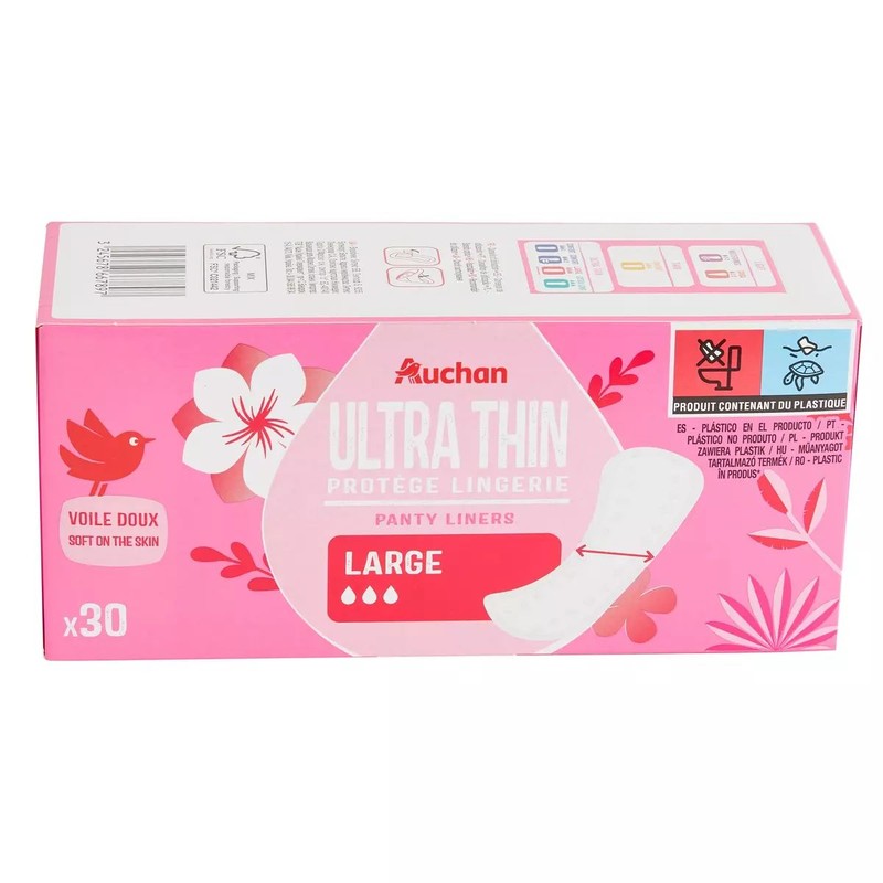 Wkładki higieniczne Ultra thin Large Auchan 30 sztuk