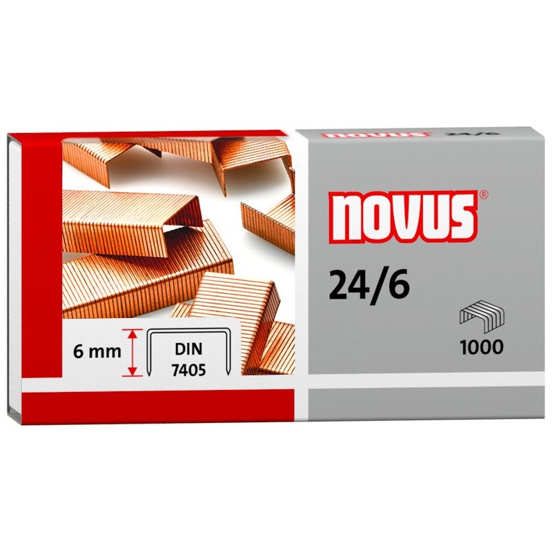 Zszywki miedziowane 24/6 Novus 1000 sztuk