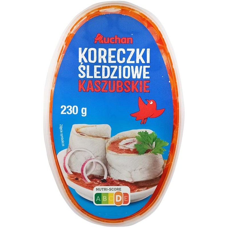 Koreczki śledziowe kaszubskie zawijane marynowane Auchan 230 g