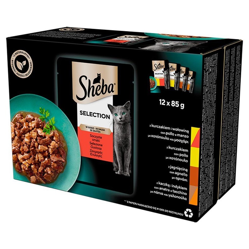 Karma mokra soczyste smaki dla dorosłych kotów Sheba 12 x 85 g