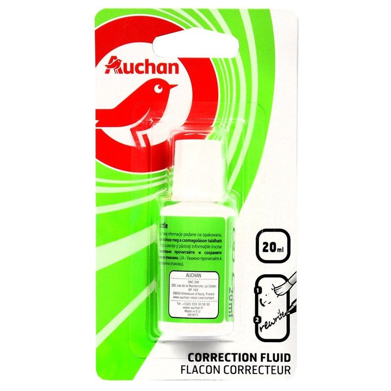 Korektor biurowy w płynie Auchan 20 ml