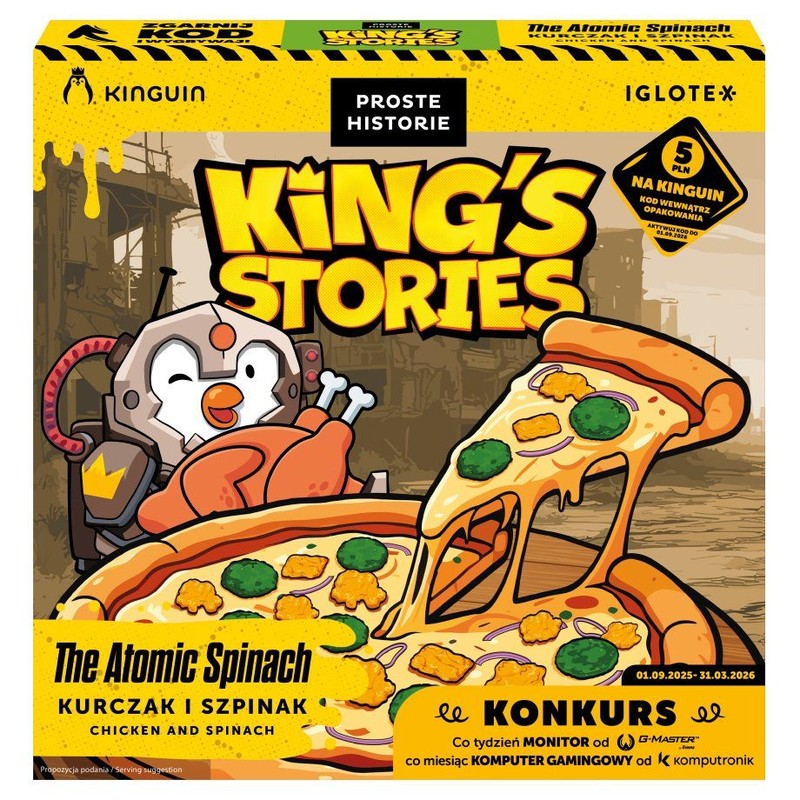 The Atomic Spinach Pizza z kurczakiem i szpinakiem Proste Historie 435 g