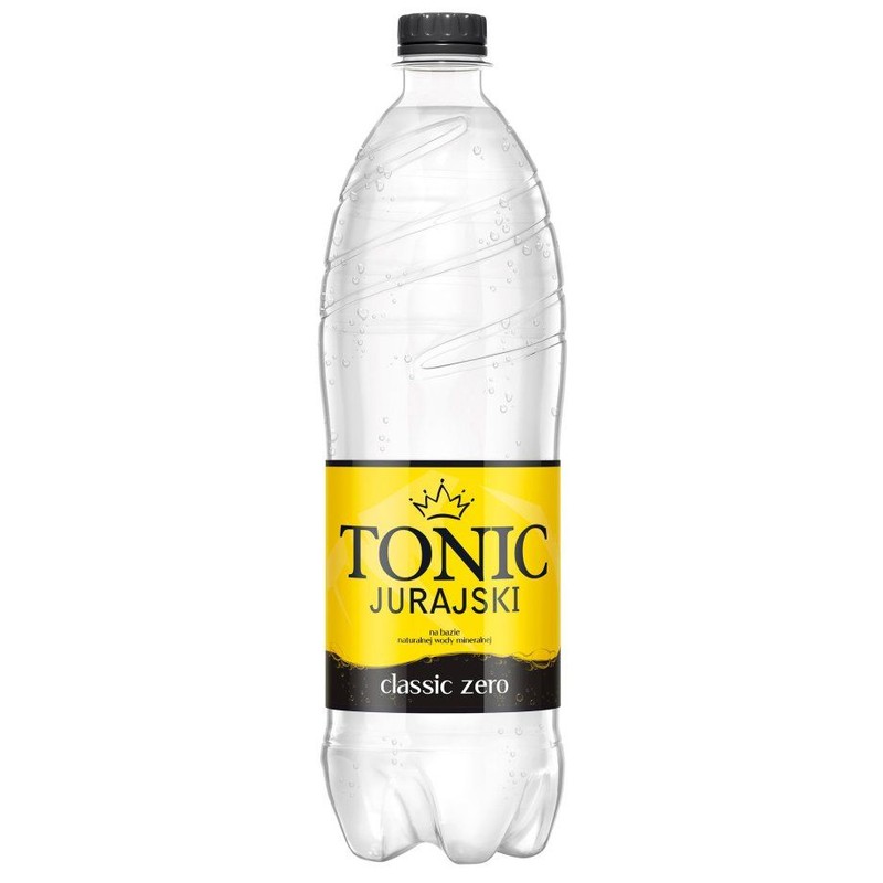 Napój gazowany tonic zero. Pasteryzowany. Zawiera substancje słodzące.  Jurajski 1 l