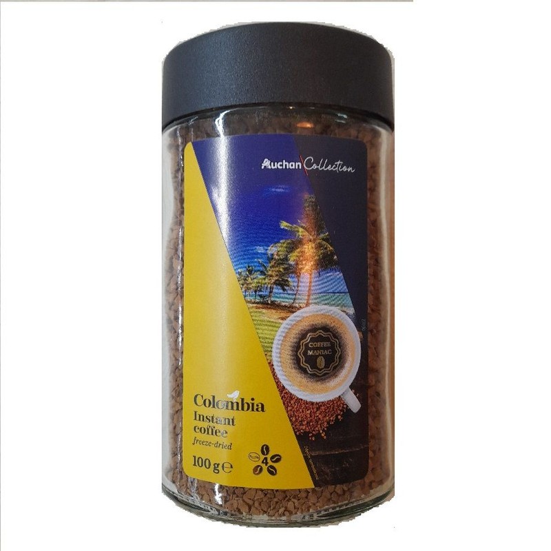 Kawa rozpuszczalna liofilizowana Colombia Auchan 100 g