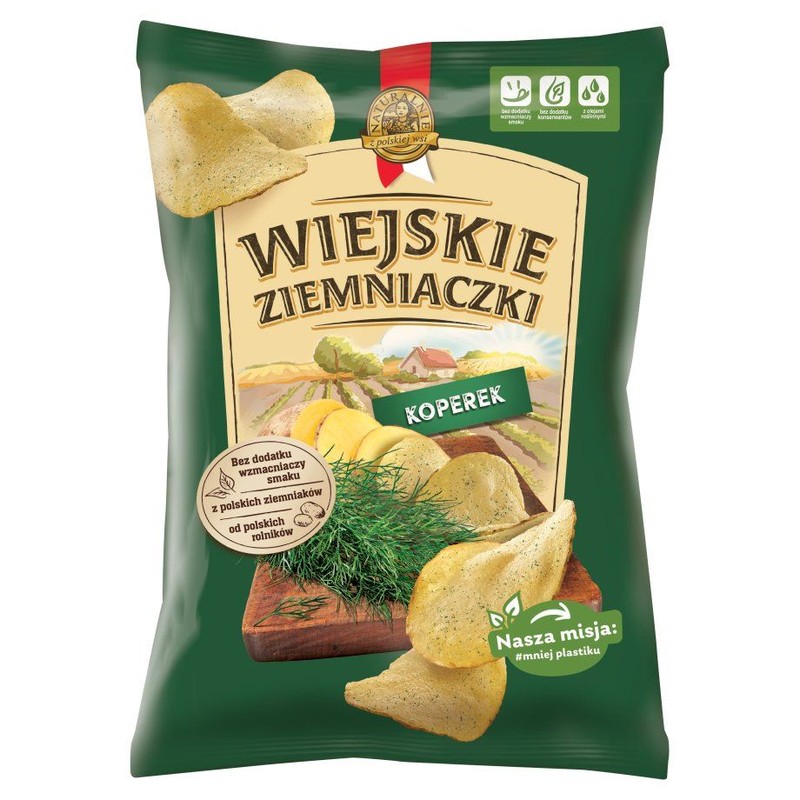 Chipsy ziemniaczane o smaku koperku Wiejskie Ziemniaczki 130 g