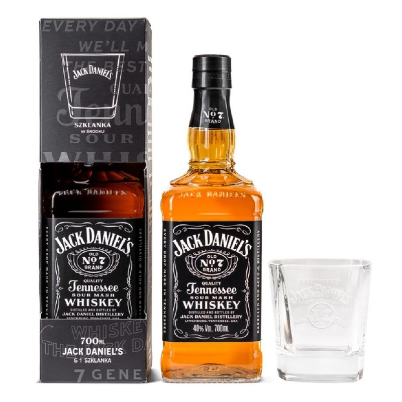Whiskey Tennessee alk. 40,0% obj. + szklanka Jack Daniel's 700 ml
