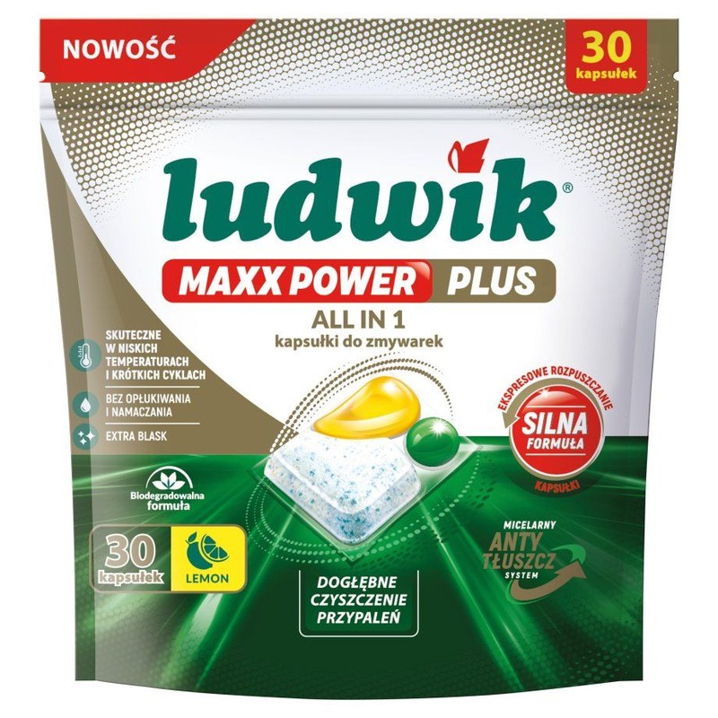 Kapsułki do zmywarek Maxx Power Plus lemon Ludwik 30 sztuk