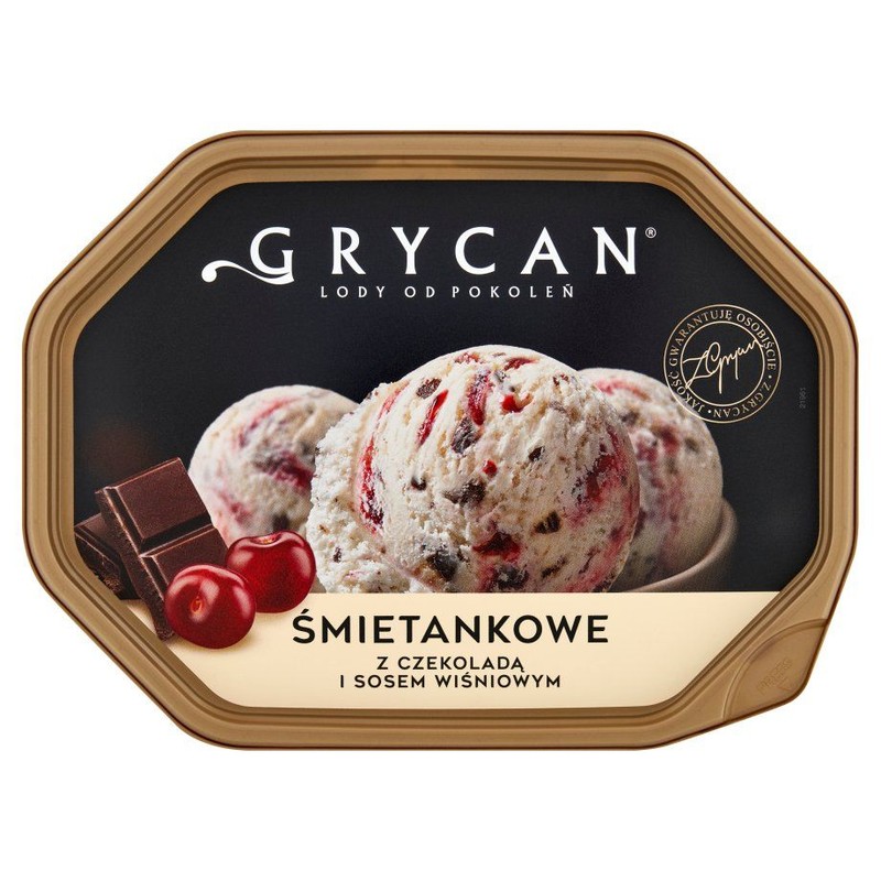 Lody śmietankowe z czekoladą i sosem wiśniowym Grycan 900 ml