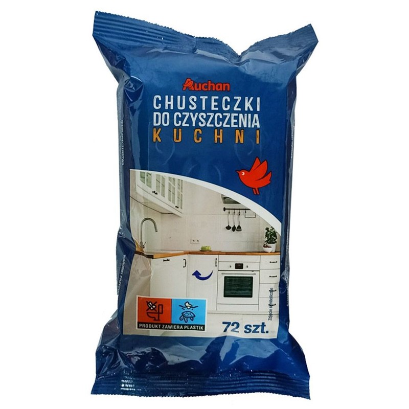 Chusteczki do czyszczenia kuchni Auchan 72 sztuki