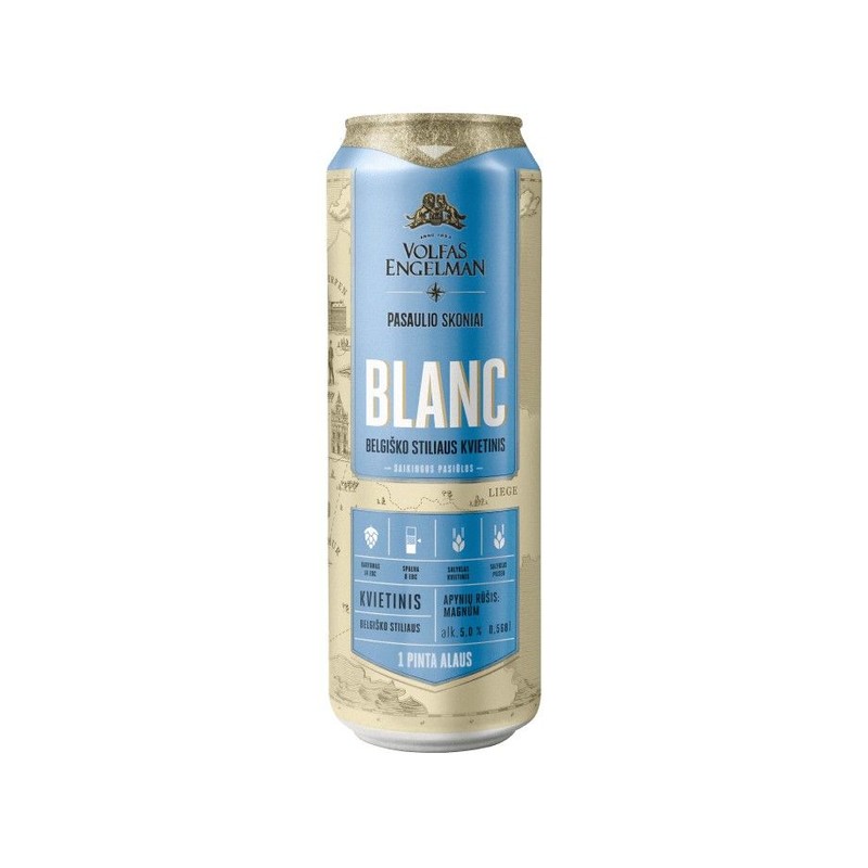 Piwo pszeniczne BLANC alk. 5,0% obj. Volfas Engelman 568 ml