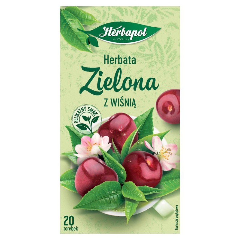 Herbata zielona z wiśnią Herbapol 20 torebek