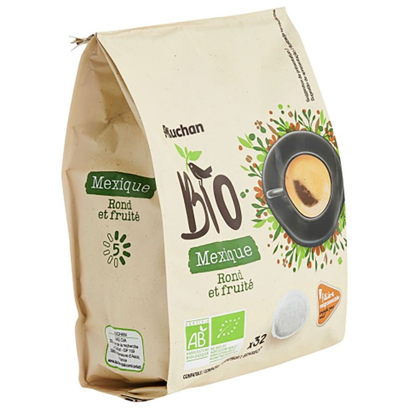 BIO Organiczna kawa mielona w saszetkach z Meksyku  Auchan 32 x 6,9 g