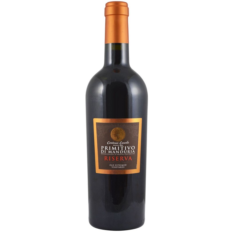 Wino włoskie czerwone wytrawne Primitivo di Mandura alk. 15,0% obj. Contessa Carola 750 ml