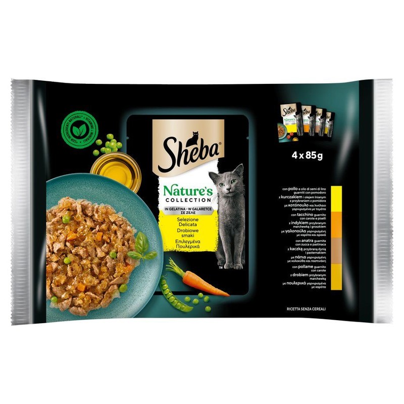 Karma mokra dla kotów Natures Drobiowe smaki Sheba 4 x 85 g