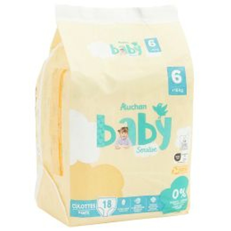 Pieluchomajtki Sensitive 6 +16 kg Auchan 18 sztuk