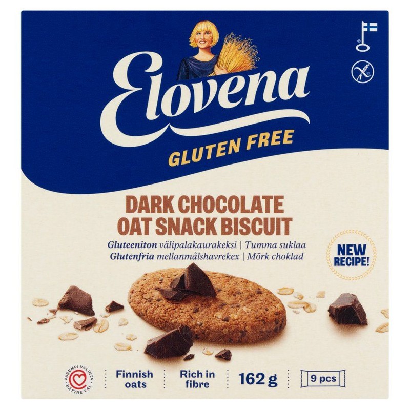 Ciasteczka owsiane bezglutenowe z czekoladą Elovena 162 g