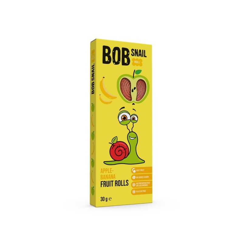 Rollsy owocowe bez dodatku cukru jabłko-banan  Bob Snail 30 g