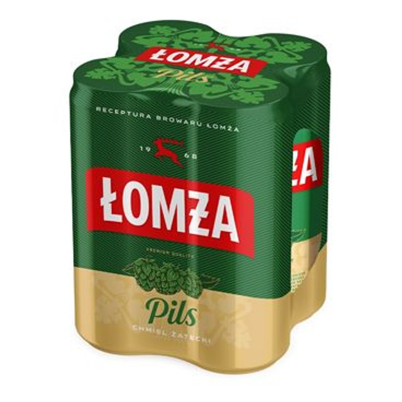 Piwo jasne pełne, pasteryzowane Łomża 4 X 500 ml