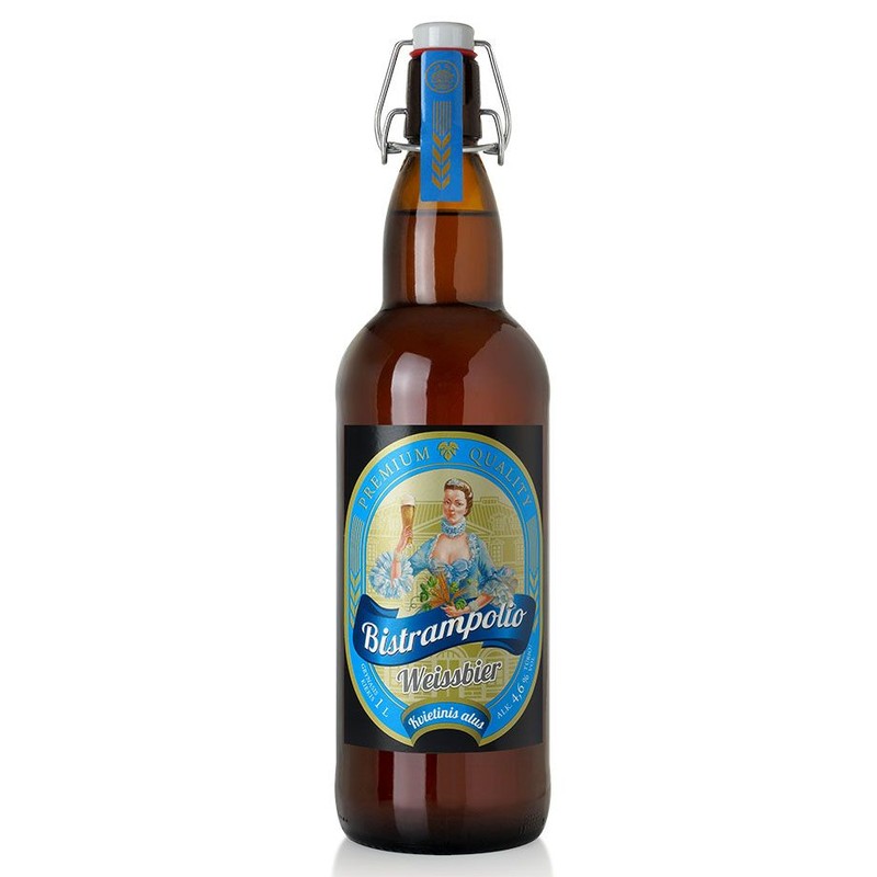 Piwo Bistrampolio Weissbier alk.4.6% obj. AUKŠTAITIJOS BRAVORAI 1 l