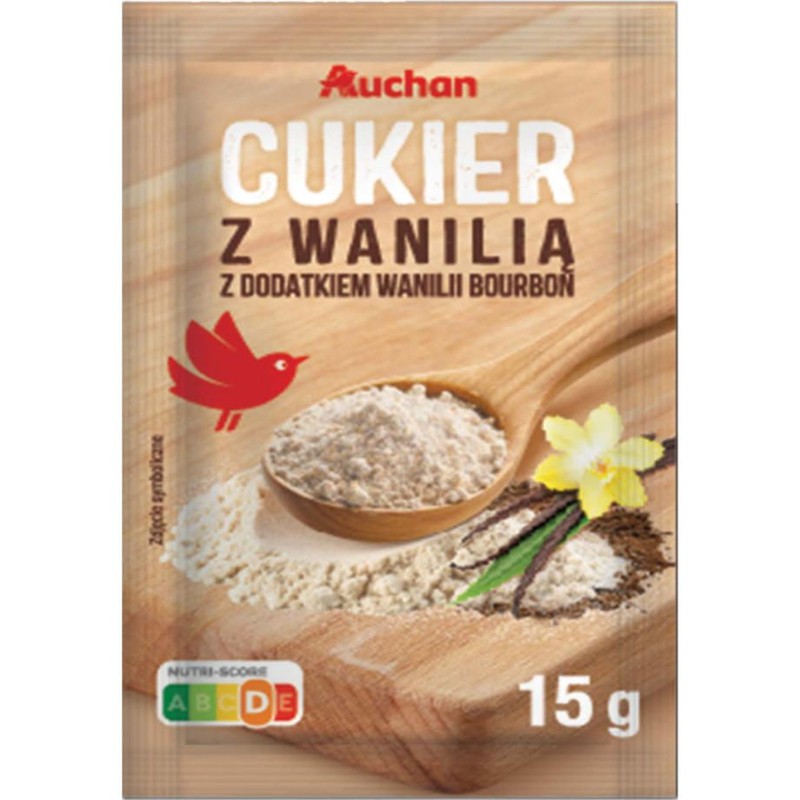 Cukier z wanilią Bourbon   Auchan 15 g