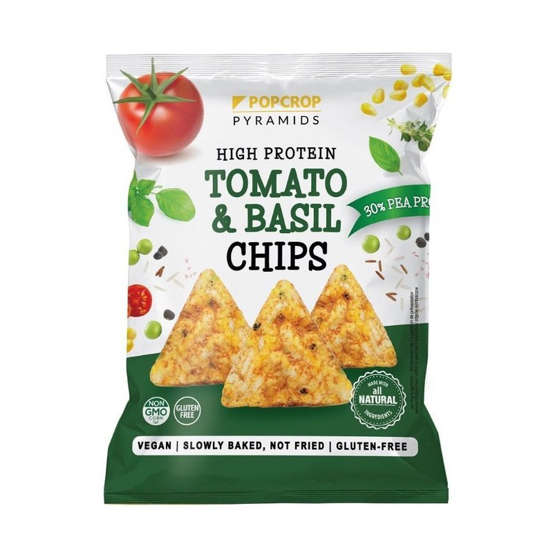 Chipsy proteinowe pomidor z bazylią  POPCROP 60 g