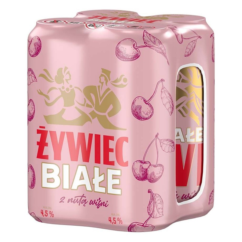 Piwo Białe z nutą wiśni alk. 4,5% obj. Żywiec 4 x 500 ml