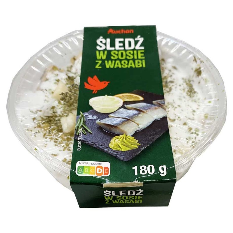 Śledź w sosie wasabi Auchan 180  g