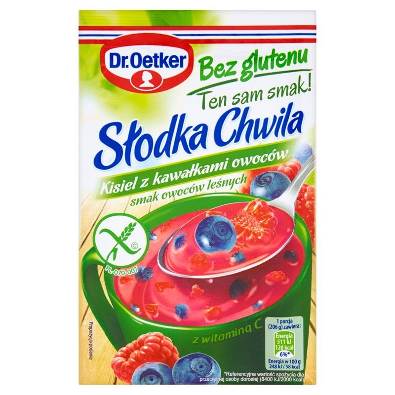 Kisiel słodka chwila o smaku owoców leśnych z dodatkiem witaminy C Dr.Oetker 31,5 g
