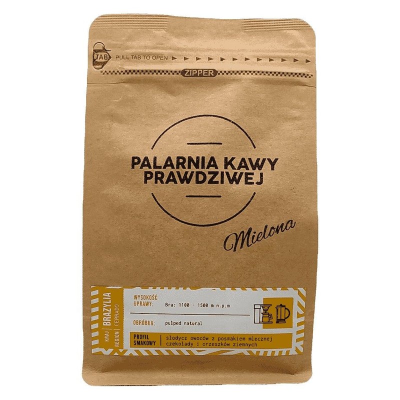 Kawa mielona palona Brazylia 100% Arabica Palarnia Kawy Prawdziwej 250 g